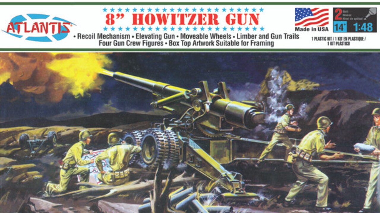 Atlantis Models 1/48 Atlantis Models US Army 8-inch Howitzer Gun (formerly Aurora) Plastic Model